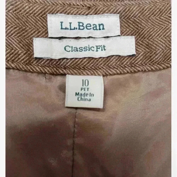 L.L. Bean Classic Fit  Brown Ankle Lined Pants Trousers Size 10P - Picture 10 of 10